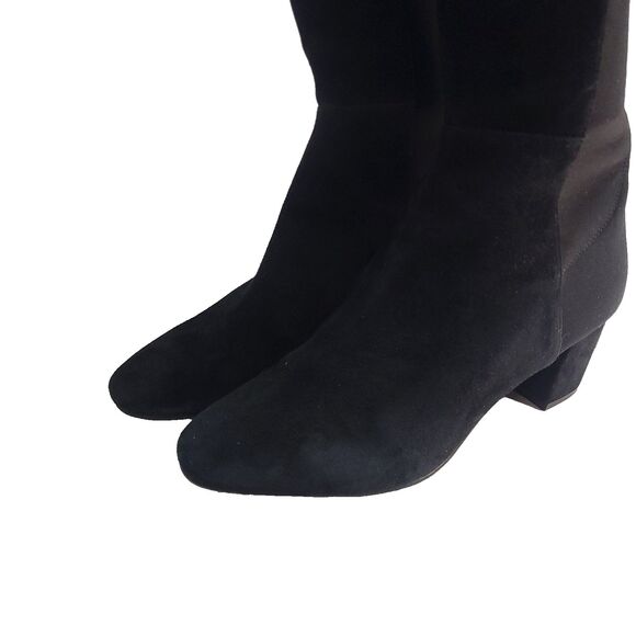 stuart weitzman boots 5050 Suede Over The Knee 9B Black Stretch Block Heel S5440 - Picture 7 of 12